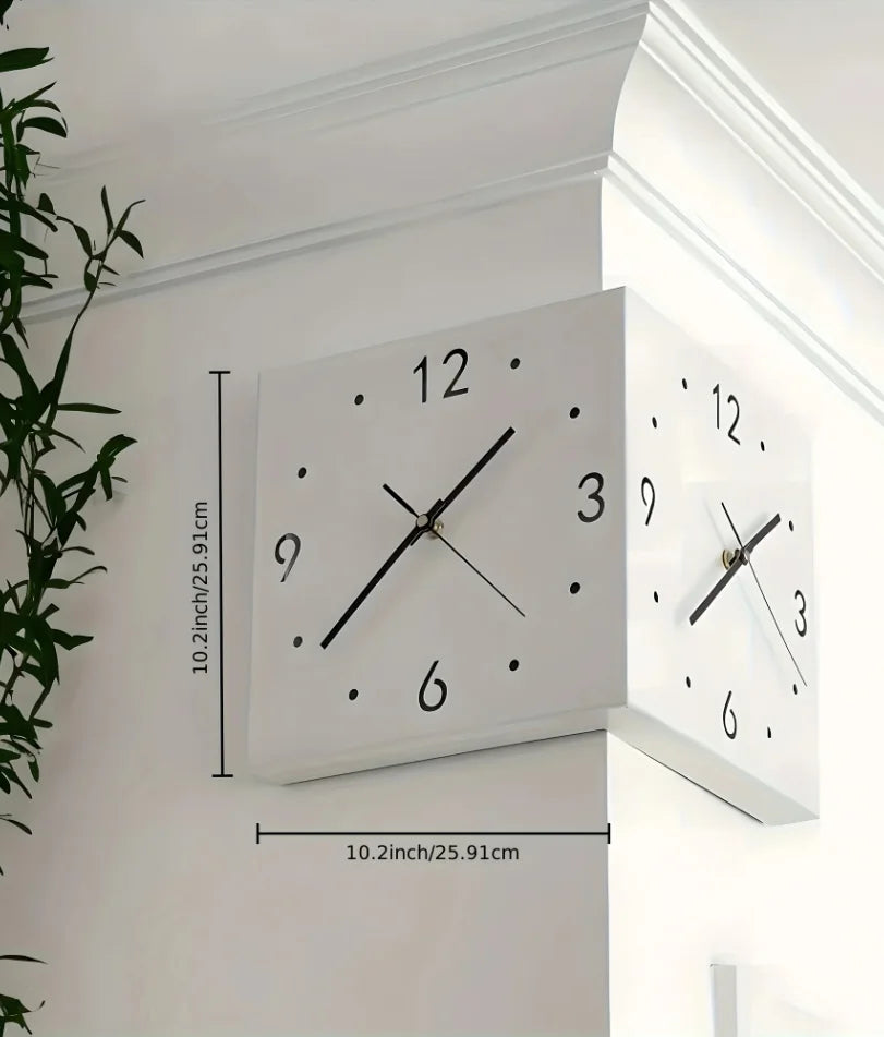 Corner Modern Wall Clock, Stylish Double-Sided Luminous Wall Clock, Sensor Luminous Corner Wall Clock, Mute Wall Clock