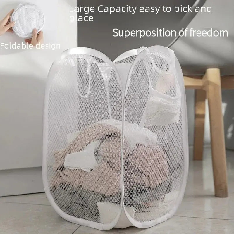 Large Capacity Foldable Laundry Basket for Home Dormitory Use Durable Plastic Clothes Hamper Bathroom Storage Basket