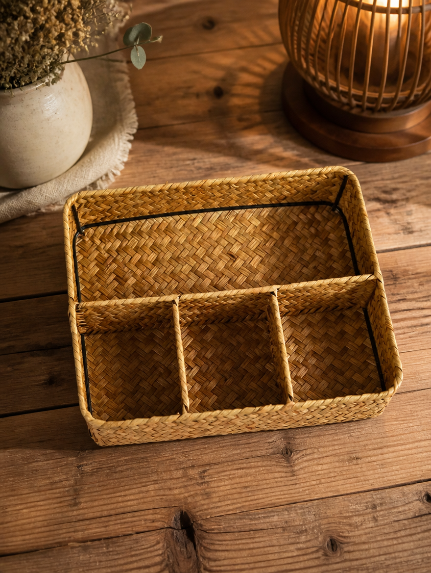 Seagrass Desktop Organizer Basket