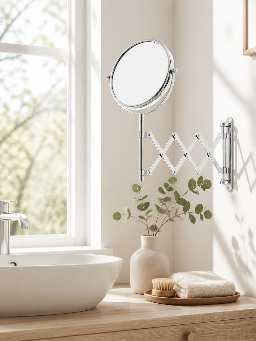 3X Magnifying Swivel Wall Mirror