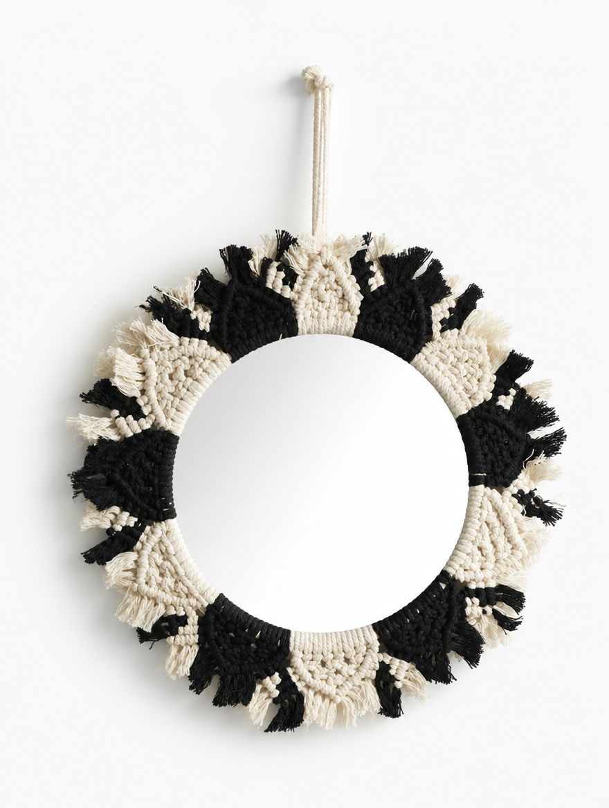 Boho Macrame Wall Mirror