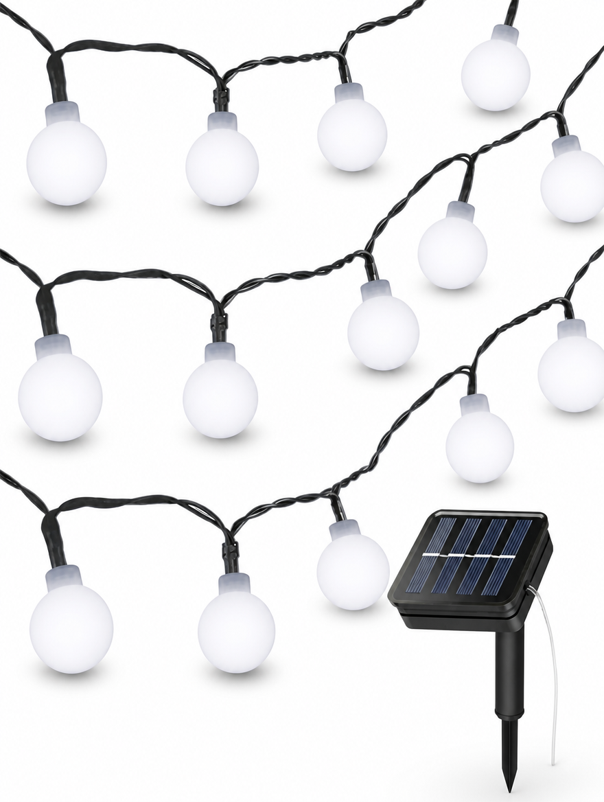 Frosted Ball Solar Light String
