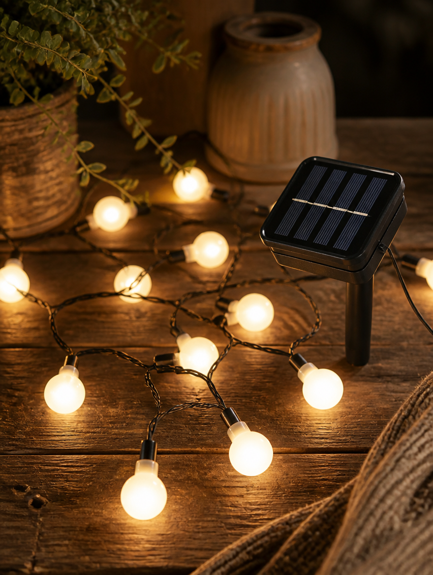 Frosted Ball Solar Light String