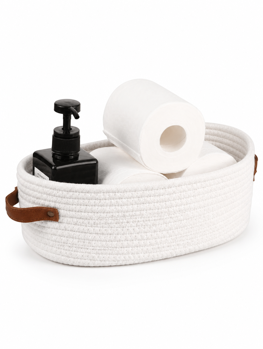 Oval Woven Bathroom Storage Basket